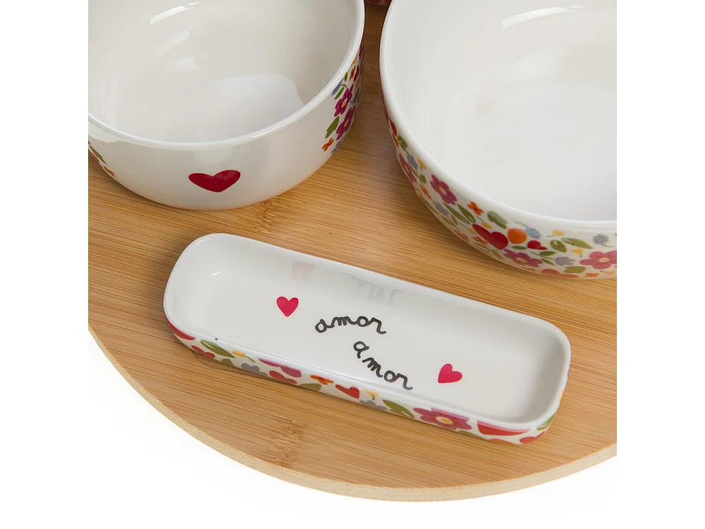 Plateau tournant apéritif 4 bols Amor