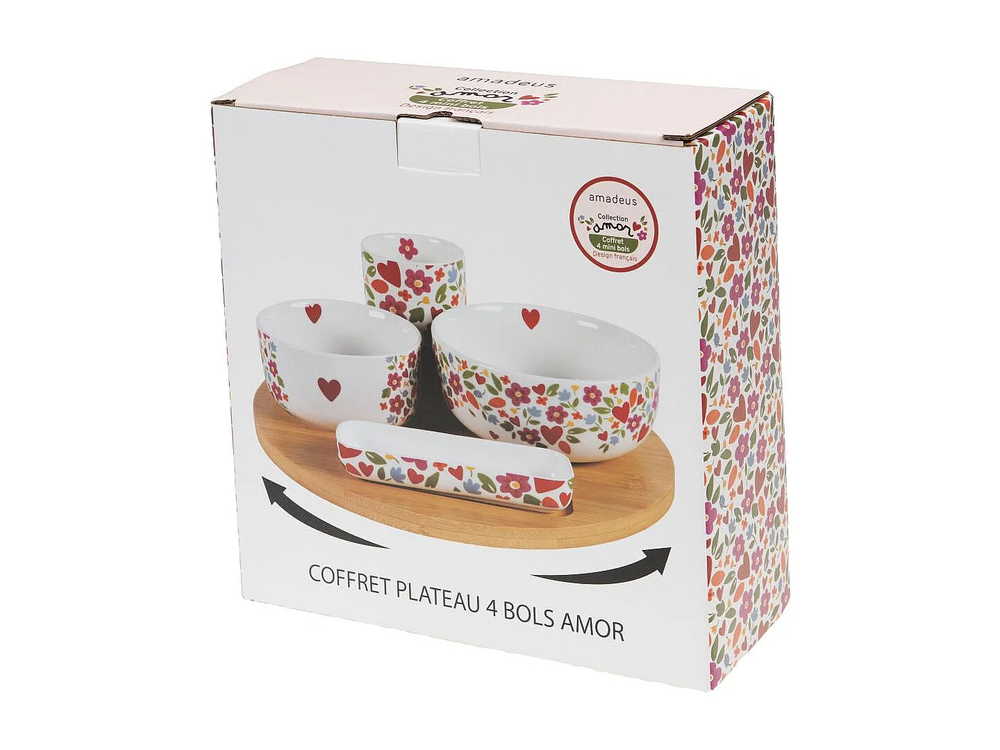 Plateau tournant apéritif 4 bols Amor