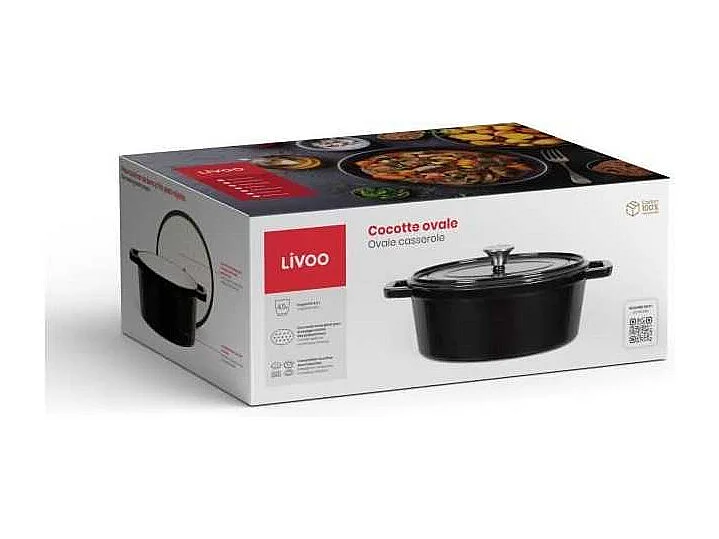 Livoo Cocotte ovale en fonte 29cm noir - MEP129N