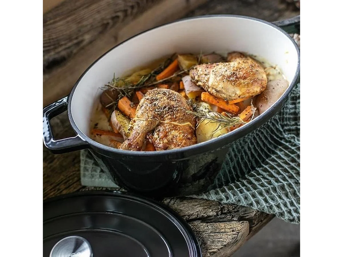 Livoo Cocotte ovale en fonte 29cm noir - MEP129N