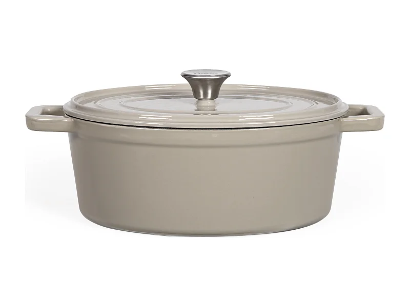 Livoo Cocotte ovale en fonte 29cm beige - MEP129G