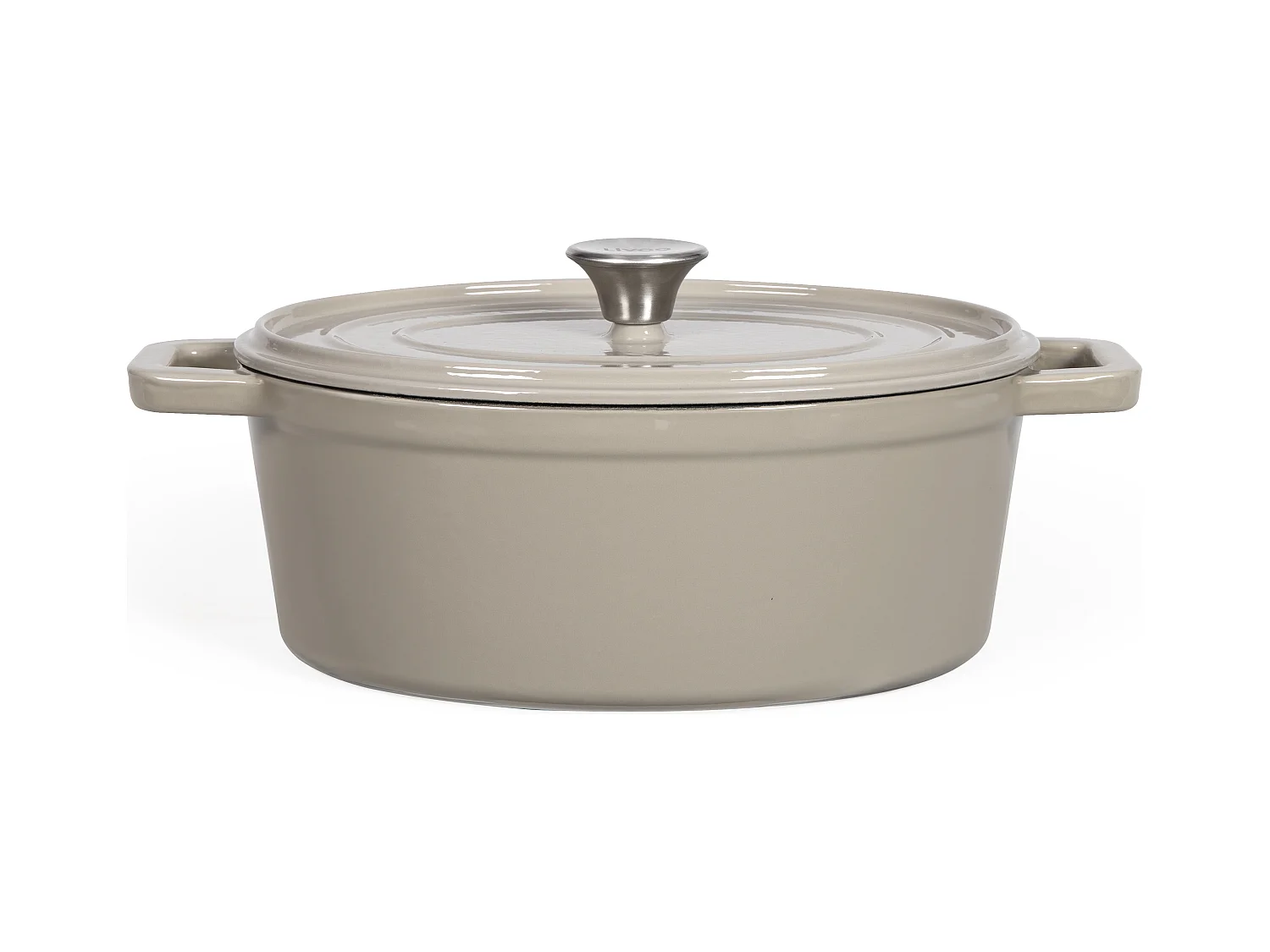 Livoo Cocotte ovale en fonte 29cm beige - MEP129G