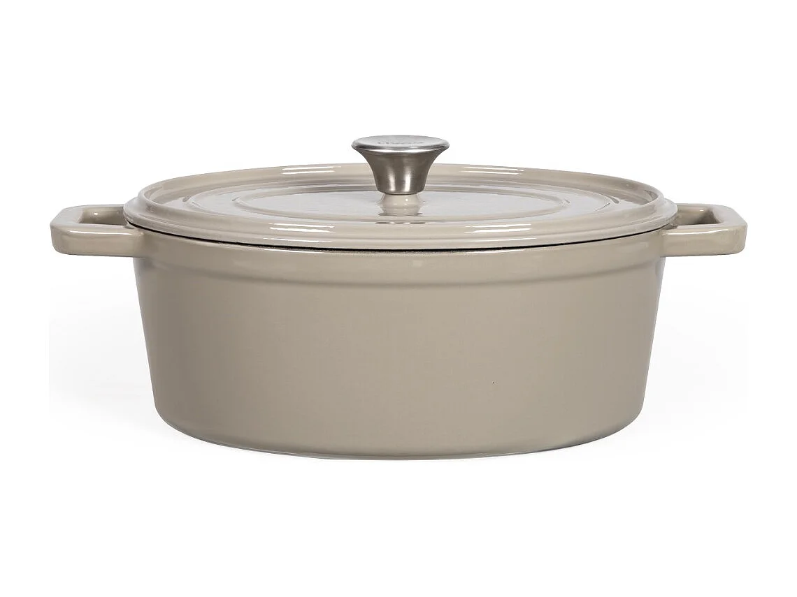 Livoo Cocotte ovale en fonte 29cm beige - MEP129G