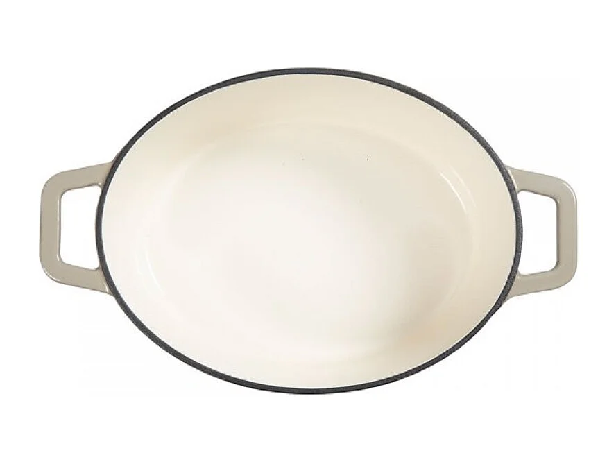 Livoo Cocotte ovale en fonte 29cm beige - MEP129G