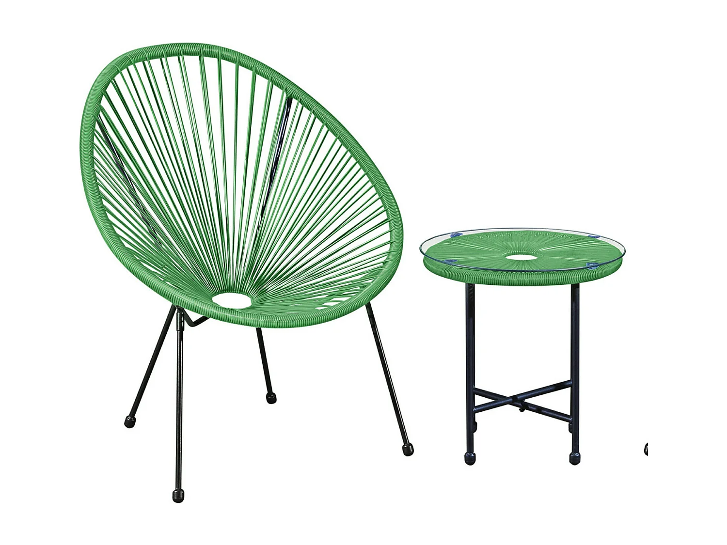 Lot de 2 Fauteuils de jardin en cordage résine - Vert - NAYA
