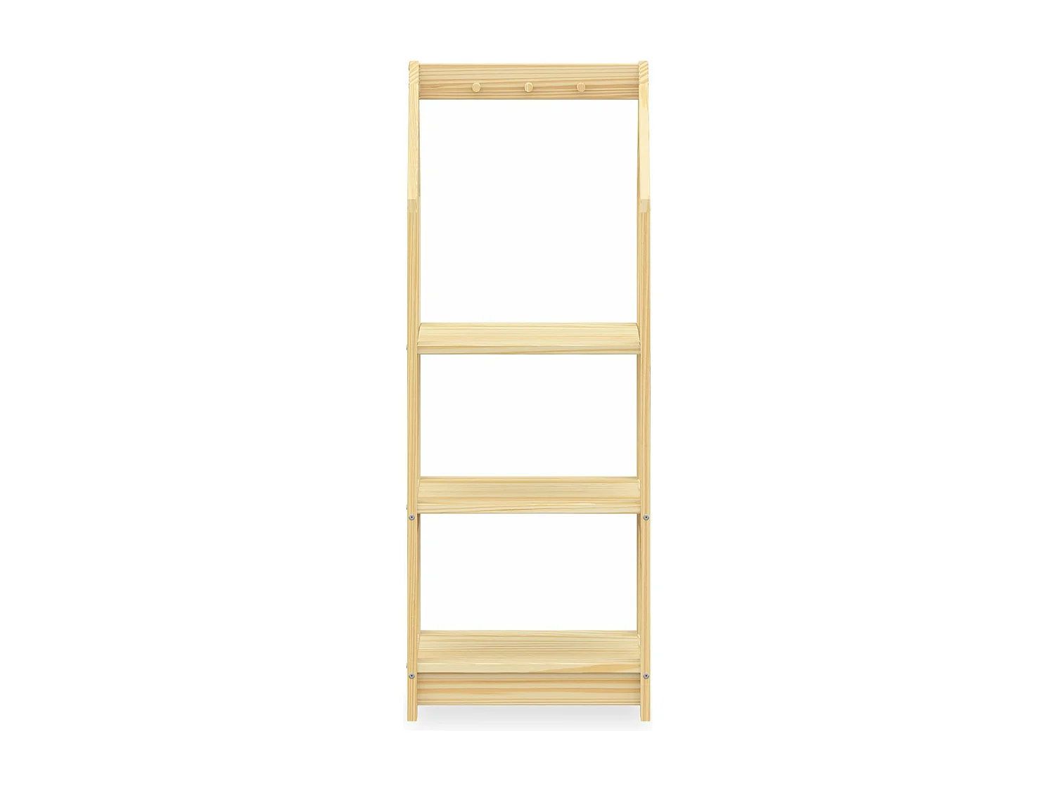 Étagère à vêtement Enfant SALLY en Pin Massif, Dressing Enfant avec Tringle à Vêtements, Penderie Enfant Montessori, Coloris naturel