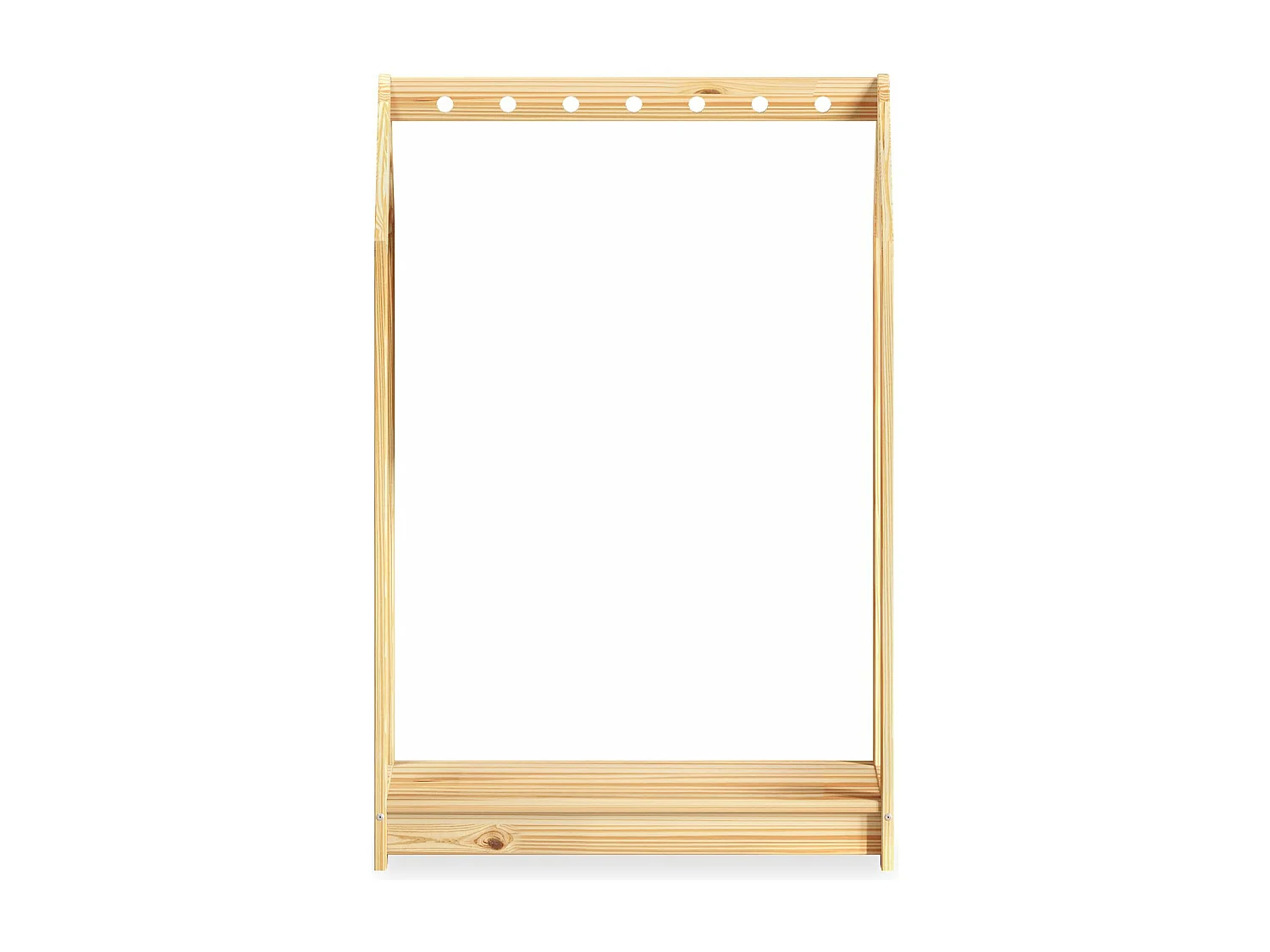 Portant Enfant SALLY en Pin Massif, Dressing Enfant avec Tringle à Vêtements, Penderie Enfant Montessori, Coloris naturel