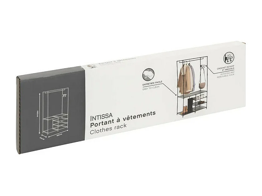 Portant à Vêtements Avec 6 Étagères "Intissa" 160cm Noir