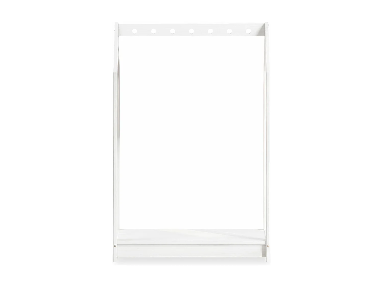 Portant Enfant SALLY en Pin Massif, Dressing Enfant avec Tringle à Vêtements, Penderie Enfant Montessori, Blanc