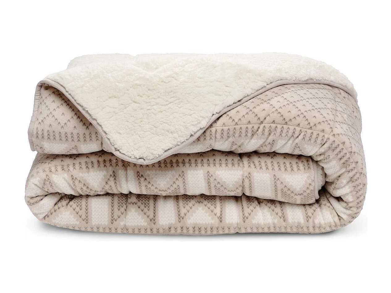 Couette imprimée sherpa polaire Chalet - Chaude 250g/m2 - 220x240cm