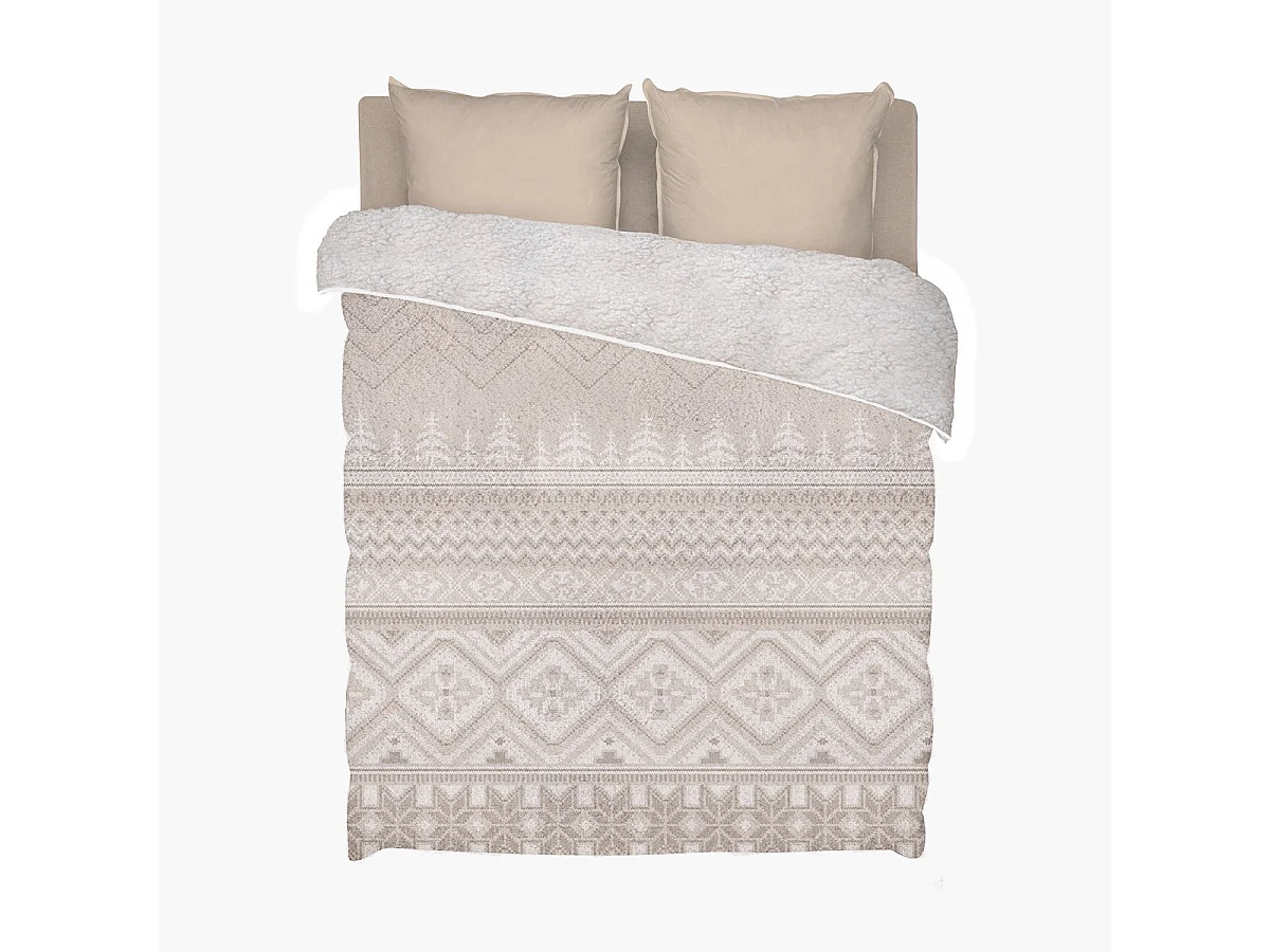 Couette imprimée sherpa polaire Chalet - Chaude 250g/m2 - 220x240cm