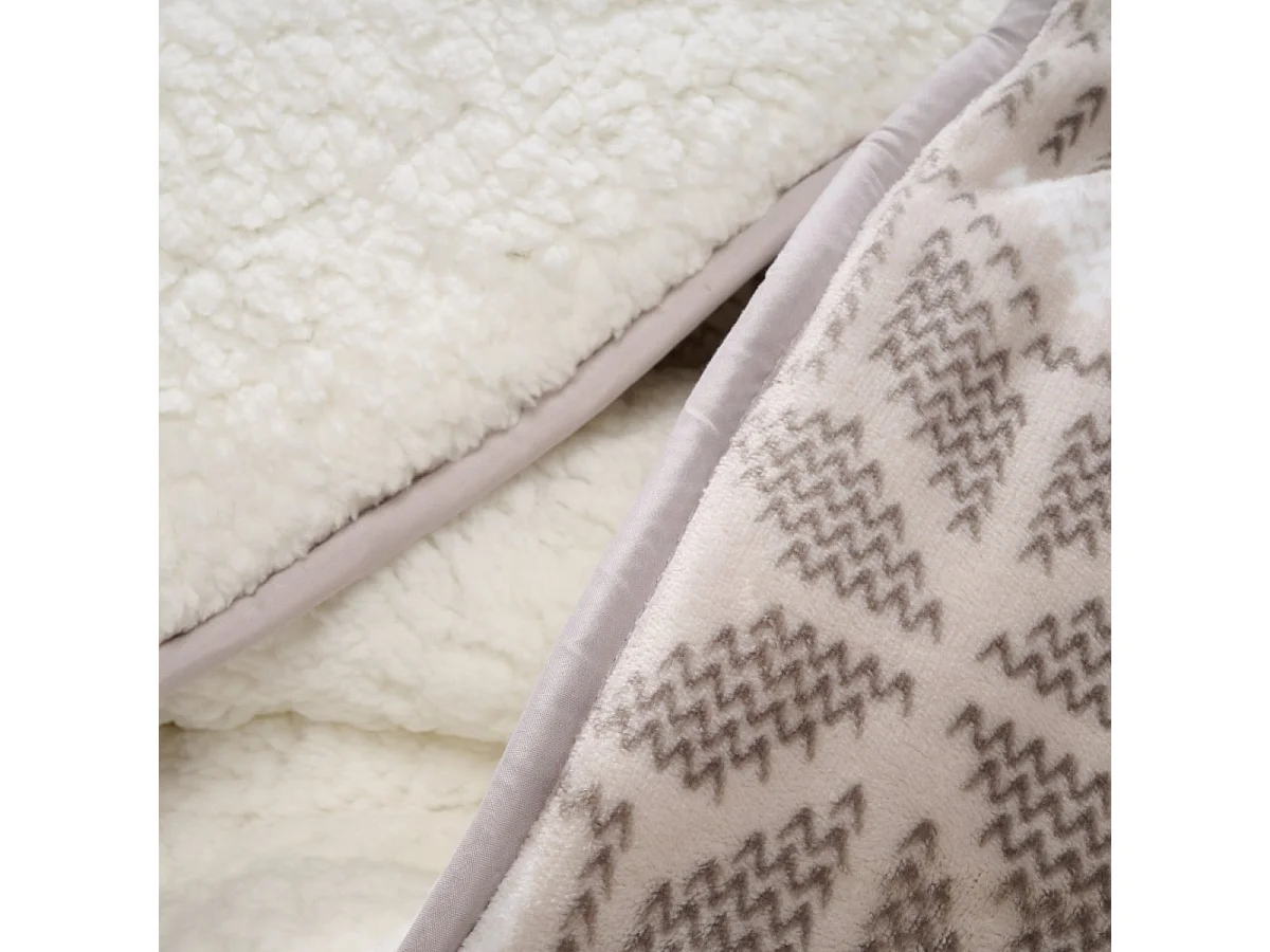 Couette imprimée sherpa polaire Chalet - Chaude 250g/m2 - 220x240cm