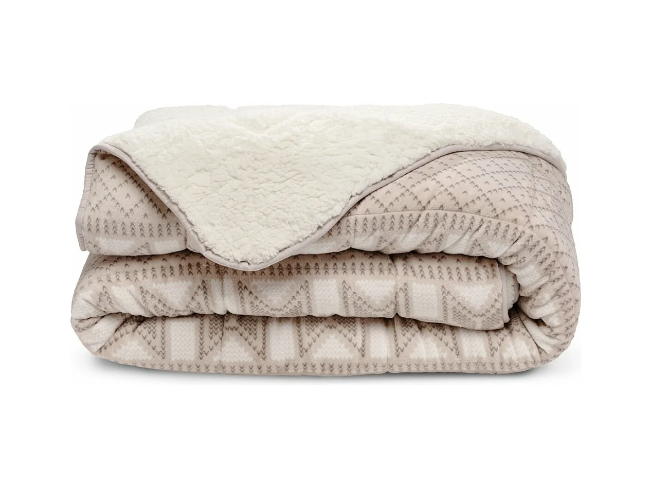 Couette imprimée sherpa polaire Chalet - Chaude 250g/m2 - 220x240cm