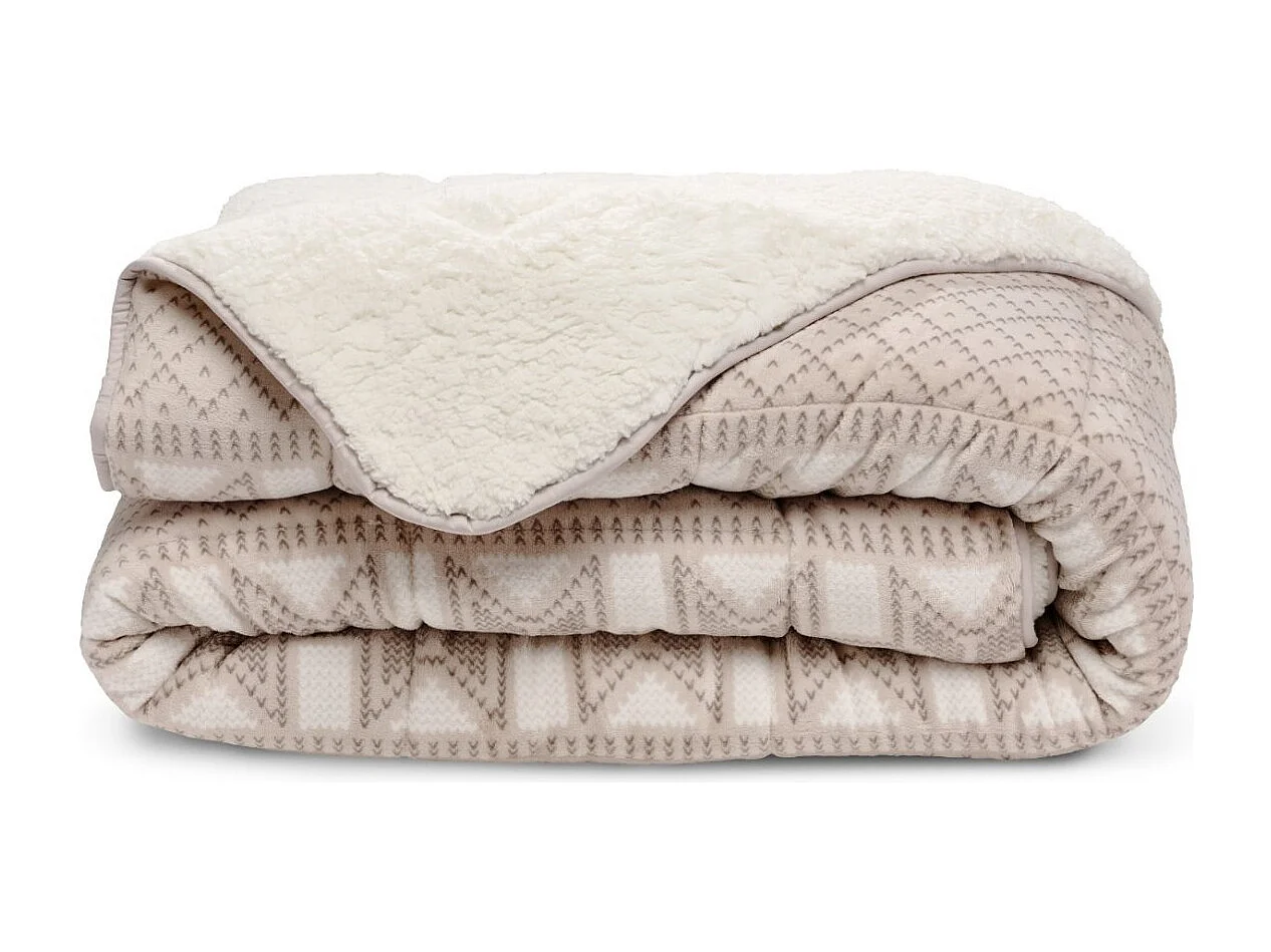 Couette imprimée sherpa polaire Chalet - Chaude 250g/m2 - 220x240cm