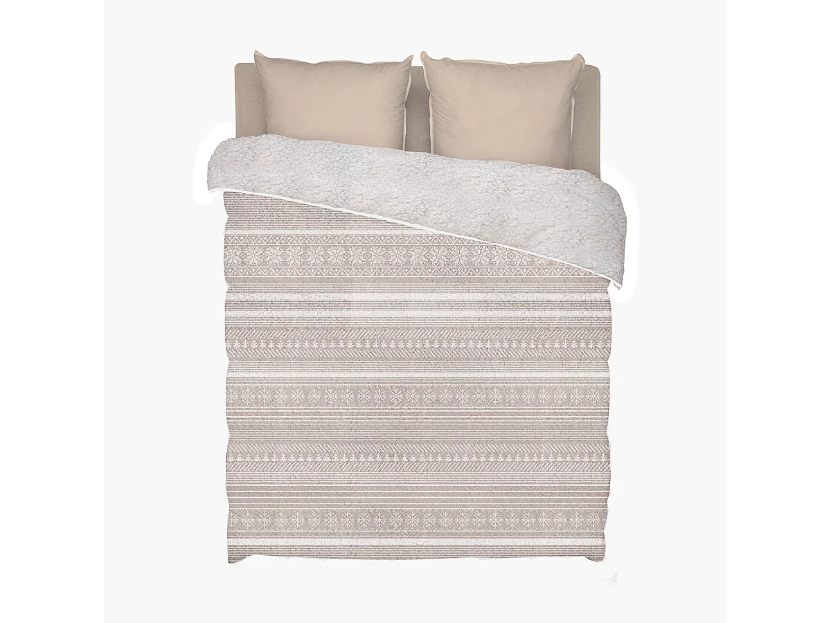Couette imprimée sherpa polaire Chalet - Chaude 250g/m2 - 220x240cm