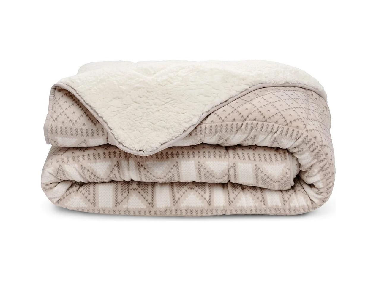 Couette imprimée sherpa polaire Chalet - Chaude 250g/m2 - 240x260cm