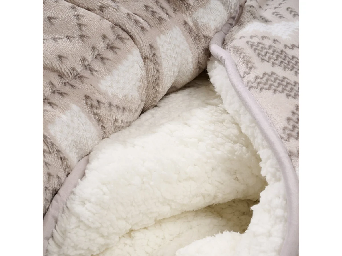 Couette imprimée sherpa polaire Chalet - Chaude 250g/m2 - 240x260cm