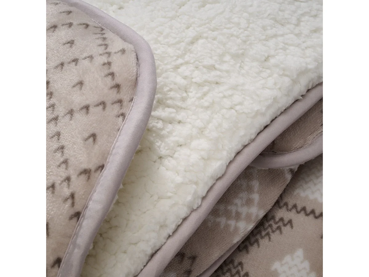 Couette imprimée sherpa polaire Chalet - Chaude 250g/m2 - 240x260cm