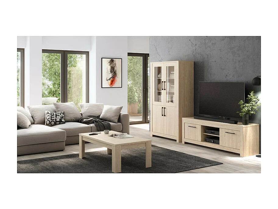 Table basse 126 x 42 cm naturel clair Genève