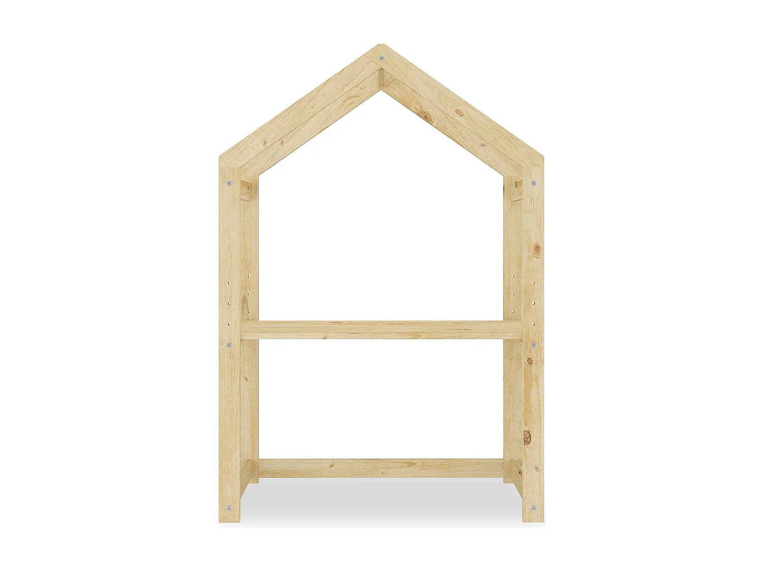 Bureau cabane enfant réglable LIA Montessori en bois massif coloris naturel, plateau évolutif en hauteur