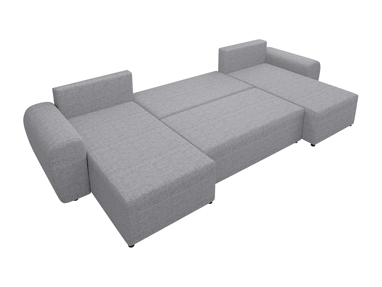 Canapé d'angle Memphis 149, Gris, Fonction de couchage, Boîte de literie, 330x140x86cm