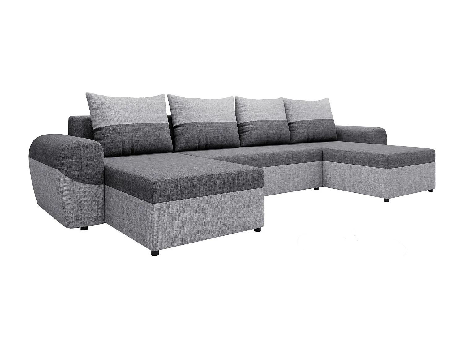 Sofá rinconero Memphis 149, Gris, Función de descanso, Almacenaje, 330x140x86cm