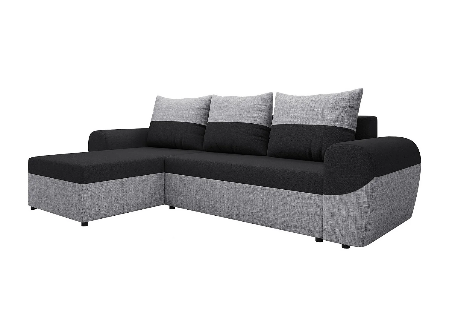 Canapé d'angle Memphis 148, Gris, Fonction de couchage, Boîte de literie, 260x140x86cm