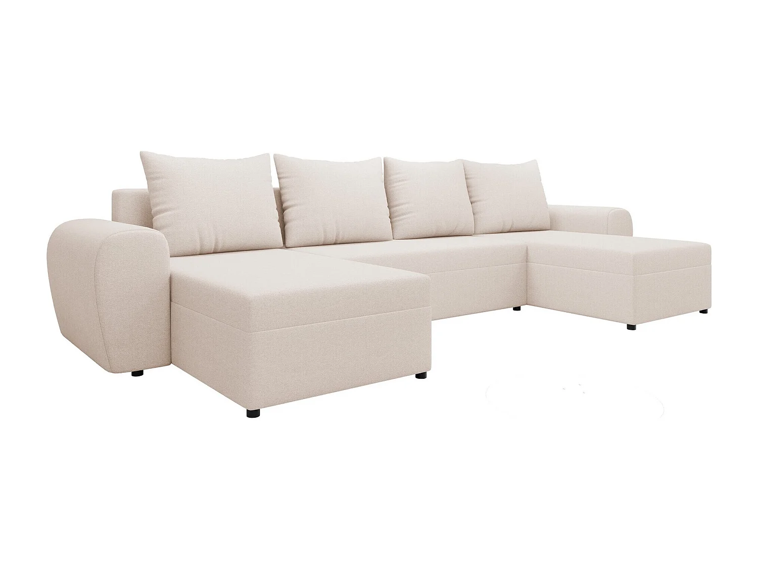 Sofá rinconero Memphis 149, De color marrón claro, Función de descanso, Almacenaje, 330cm