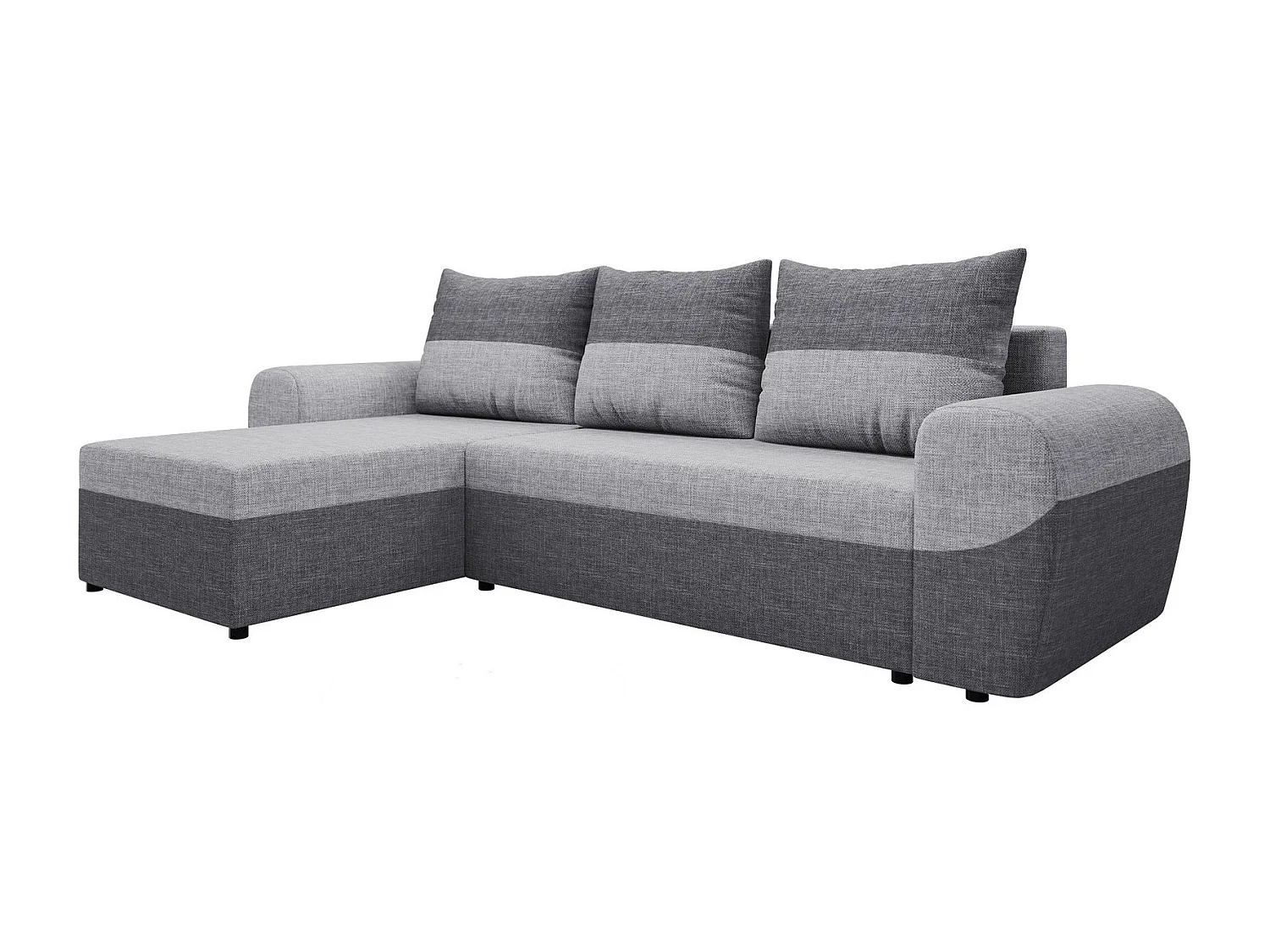 Canapé d'angle Memphis 148, Gris, Fonction de couchage, Boîte de literie, 260x140x86cm