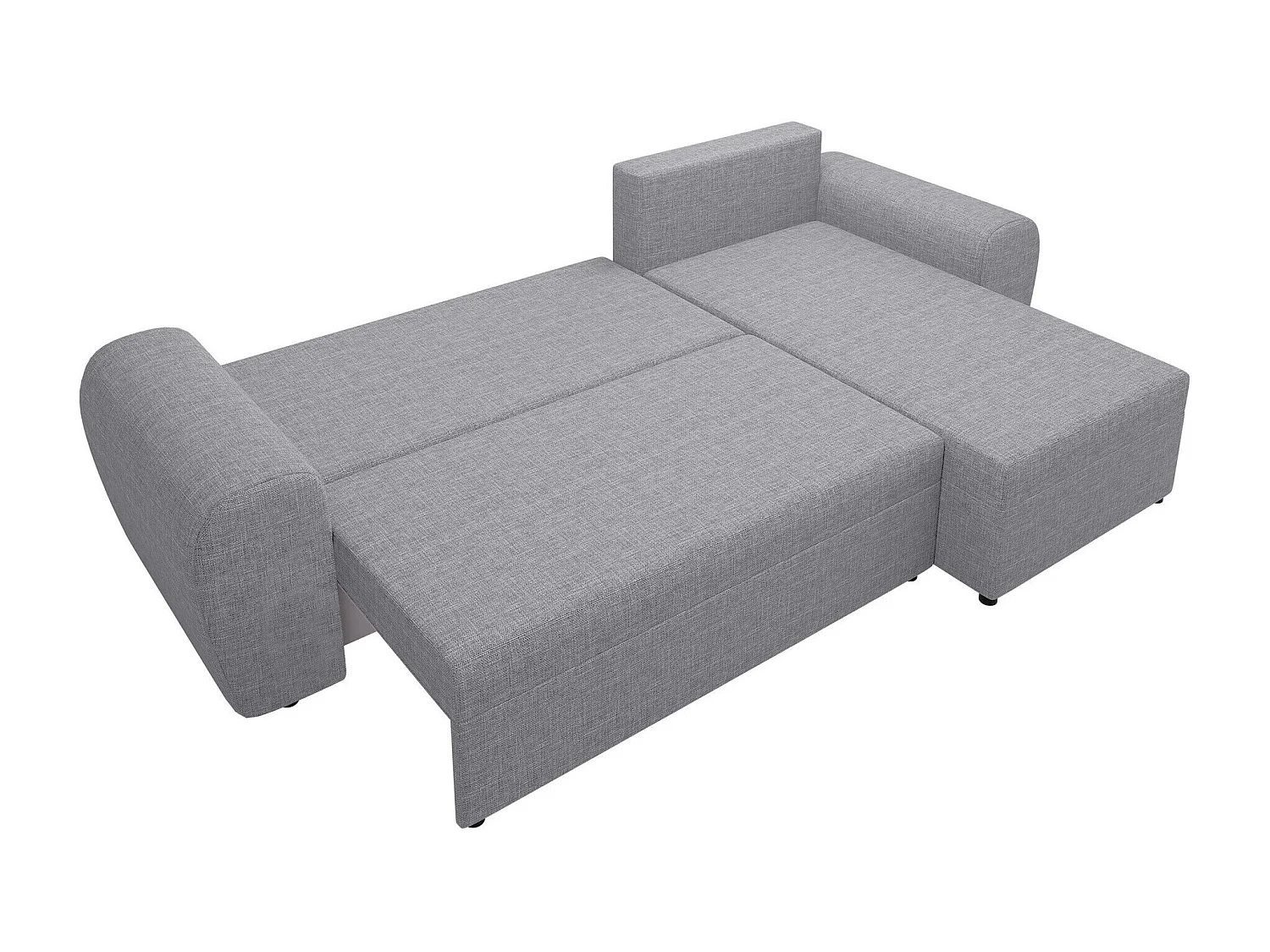 Canapé d'angle Memphis 148, Gris, Fonction de couchage, Boîte de literie, 260x140x86cm