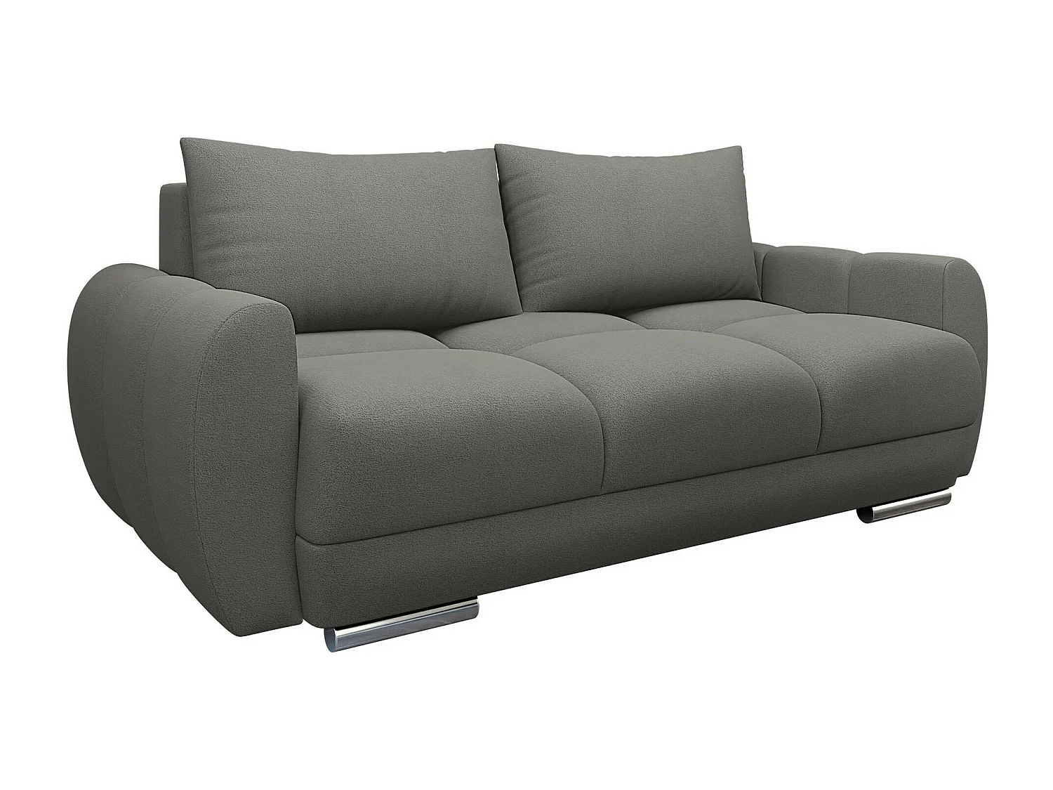Canapé Camden 102, Gris, 186x97x89cm, Tissu, Pieds: Plastique