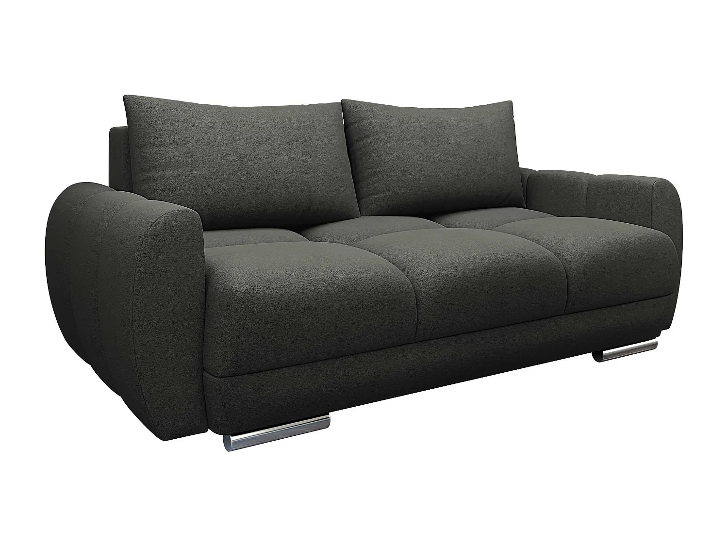 Divano Camden 102, Senza, Senza, Nero, 186x97x89cm, Arazzo, Gambe: Plastica