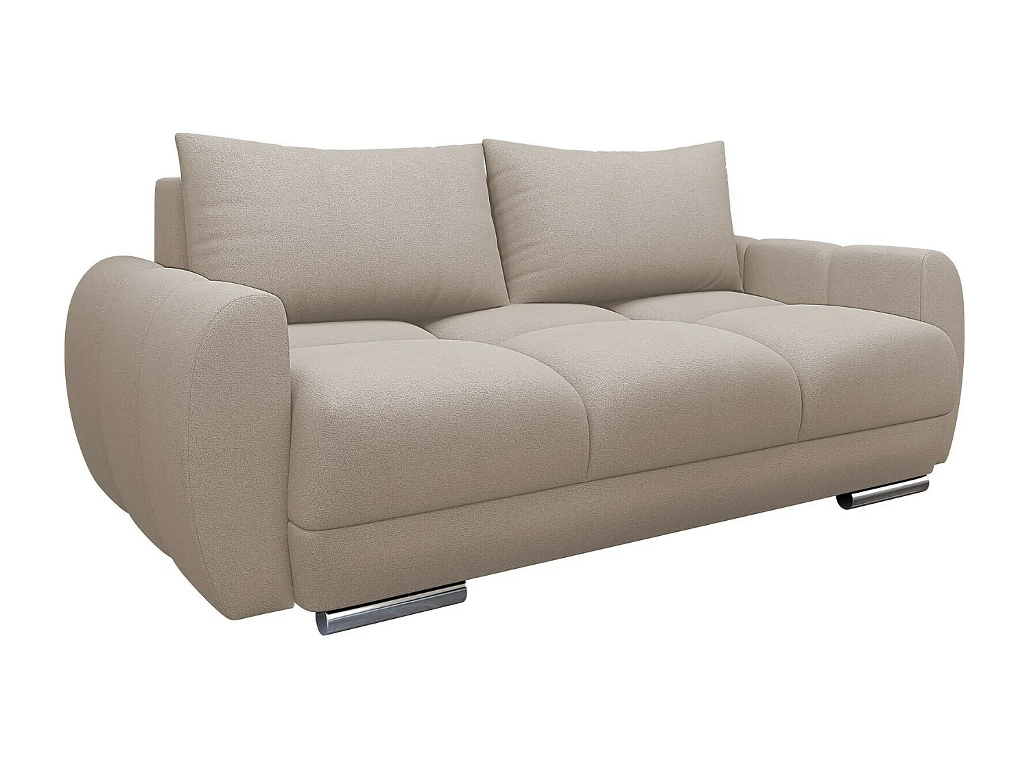 Canapé Camden 102, Brun clair, 186x97x89cm, Tissu, Pieds: Plastique