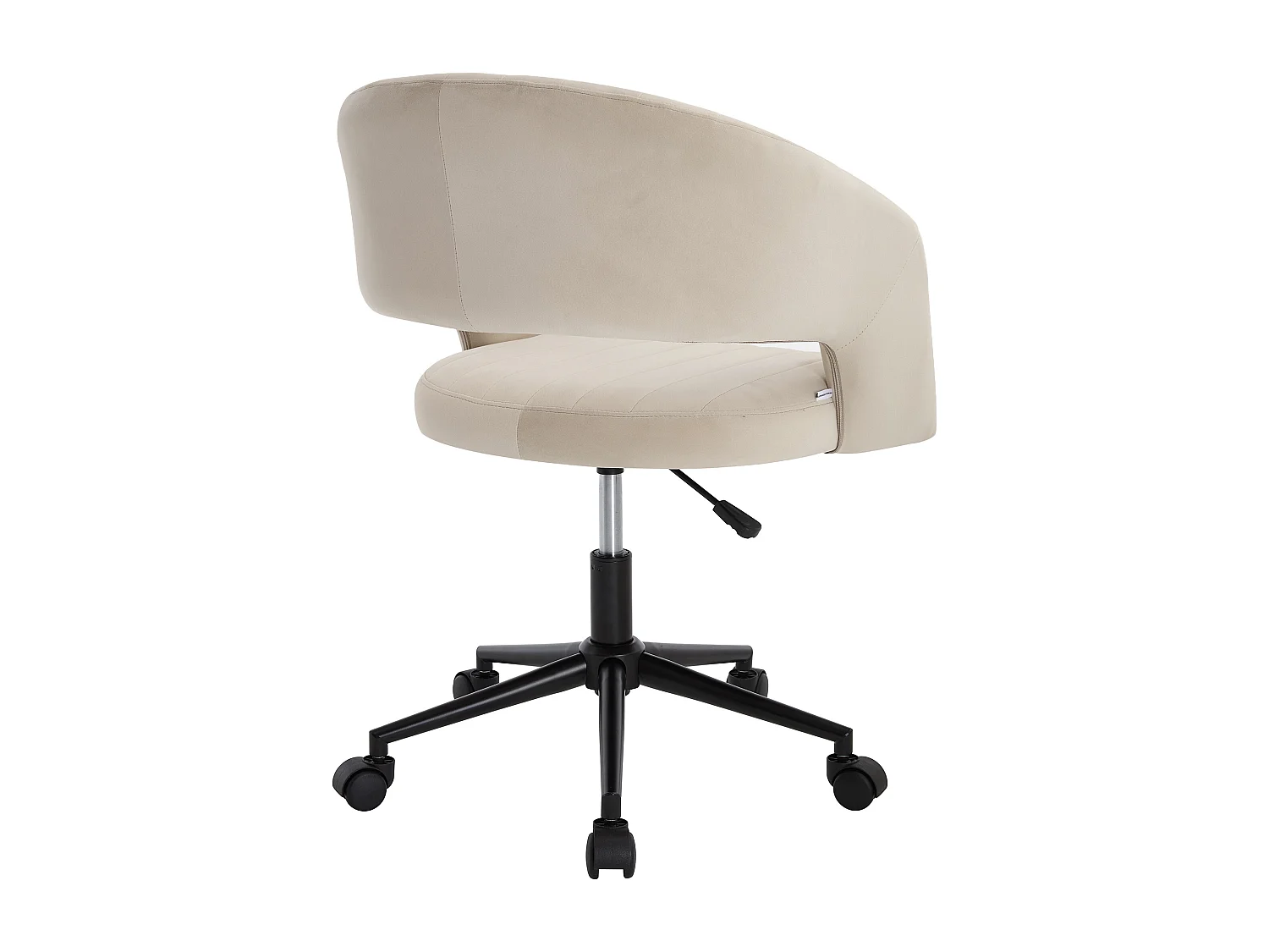 Chaise de bureau en velours - Beige et noir - Hauteur réglable - TIRIESI de Pascal Morabito