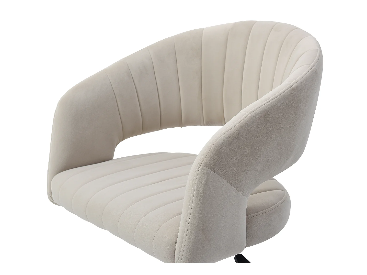 Chaise de bureau en velours - Beige et noir - Hauteur réglable - TIRIESI de Pascal Morabito