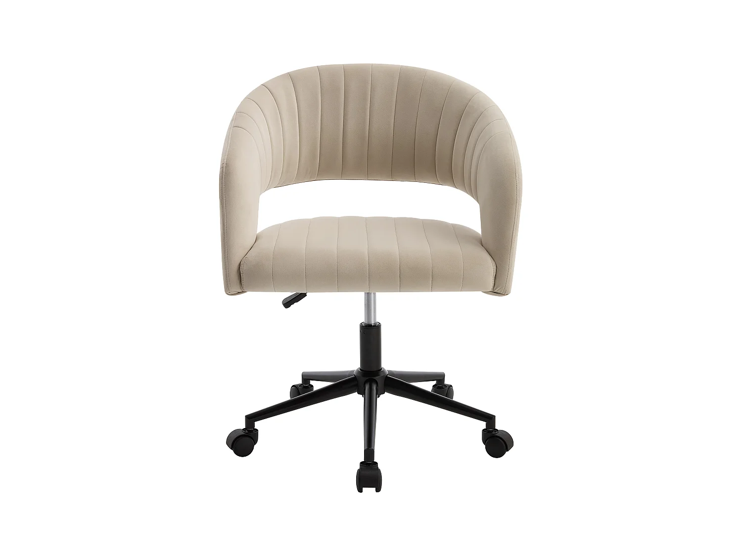 Chaise de bureau en velours - Beige et noir - Hauteur réglable - TIRIESI de Pascal Morabito