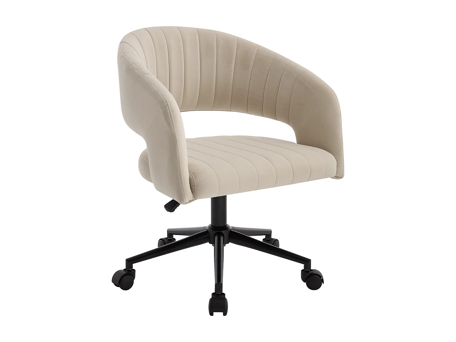 Bürostuhl höhenverstellbar - Samt - Beige & Schwarz - TIRIESI von Pascal Morabito