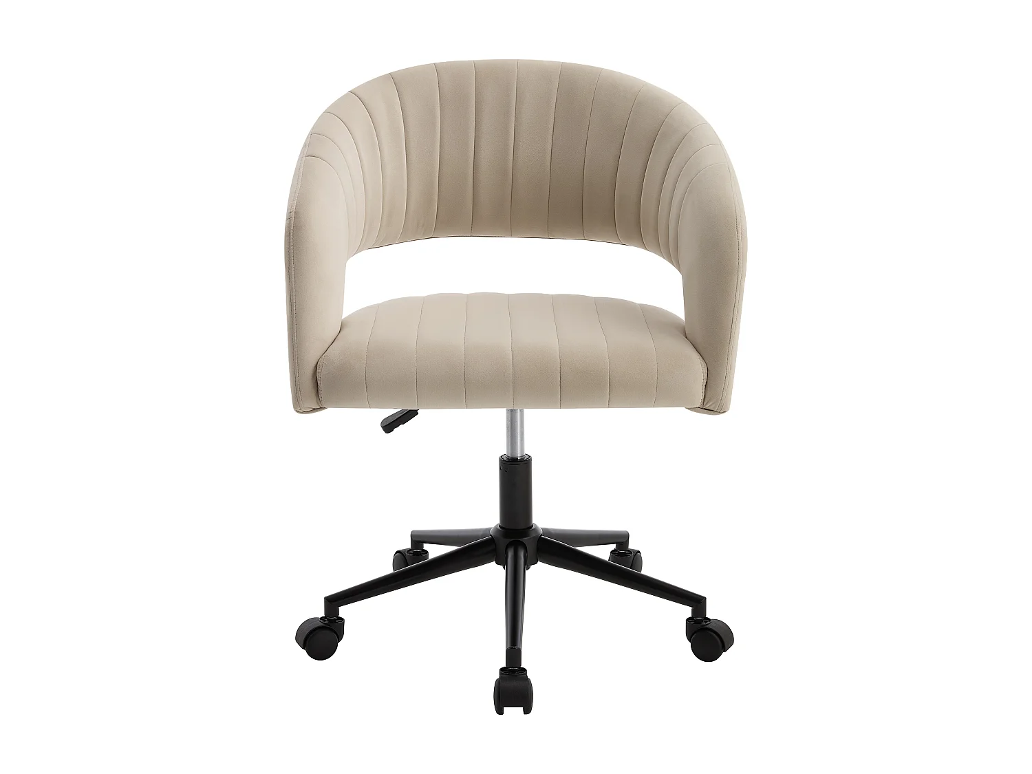 Bürostuhl höhenverstellbar - Samt - Beige & Schwarz - TIRIESI von Pascal Morabito