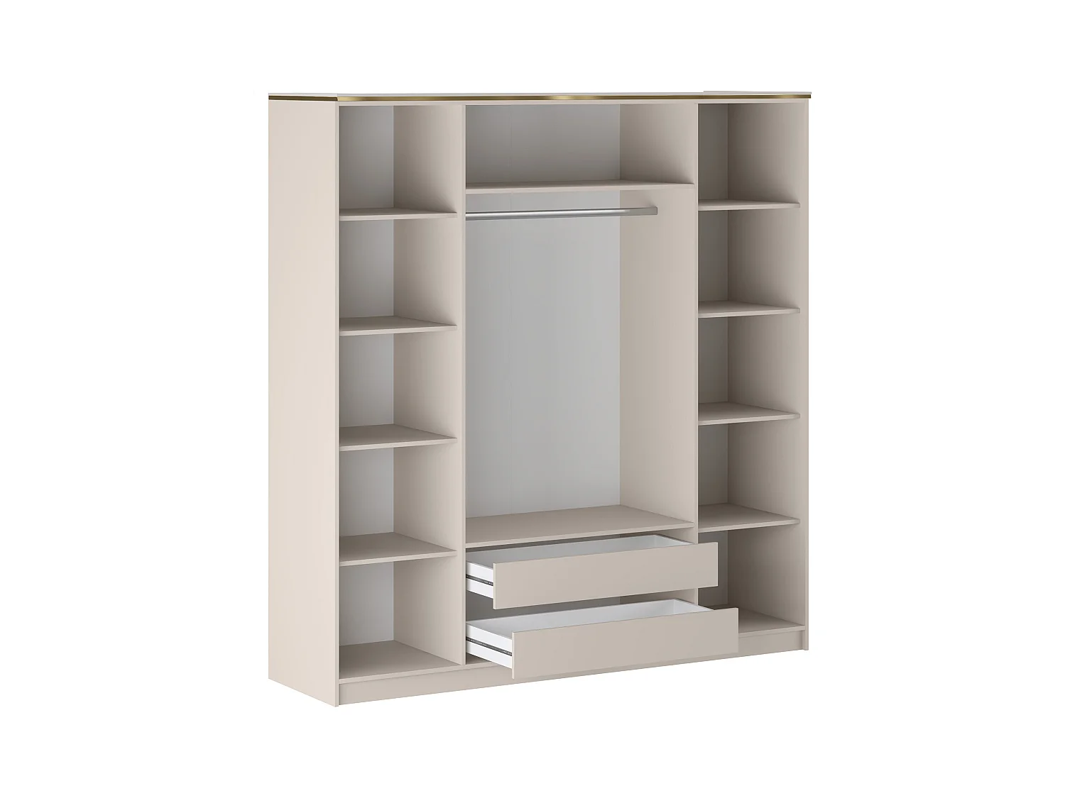 Armoire 4 portes - L200 cm - Beige et doré - VUKIA de Pascal Morabito