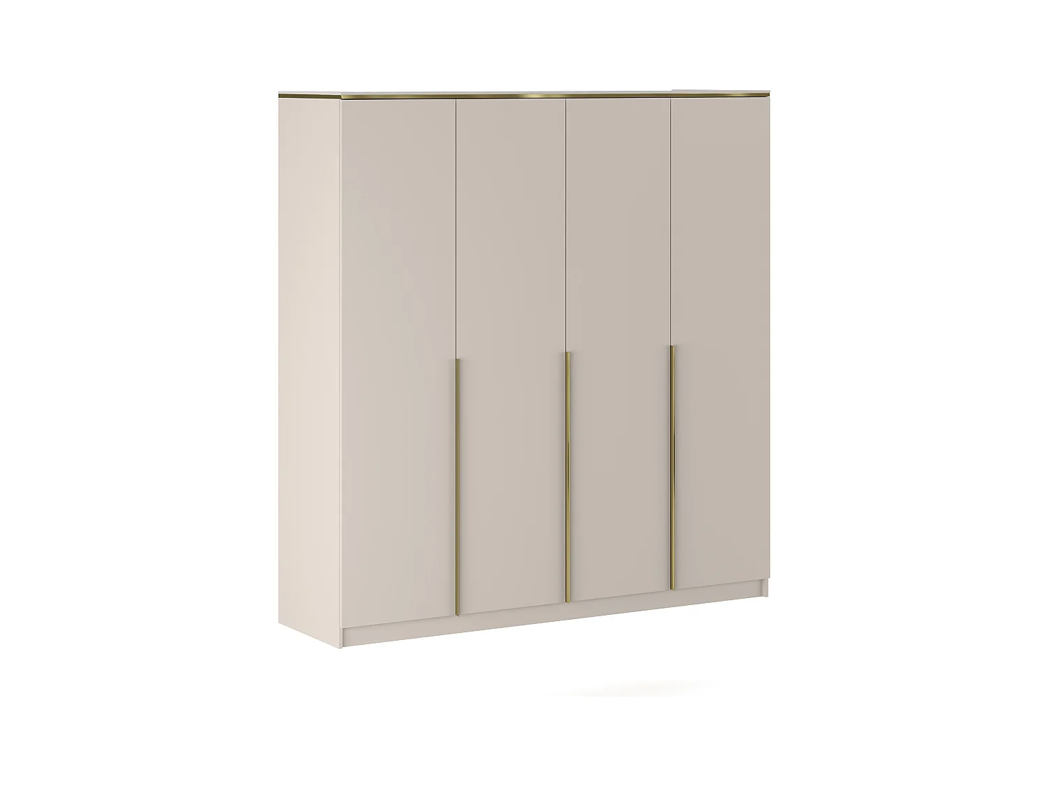 Armario 4 puertas - L200 cm - Beige y dorado - VUKIA de Pascal Morabito