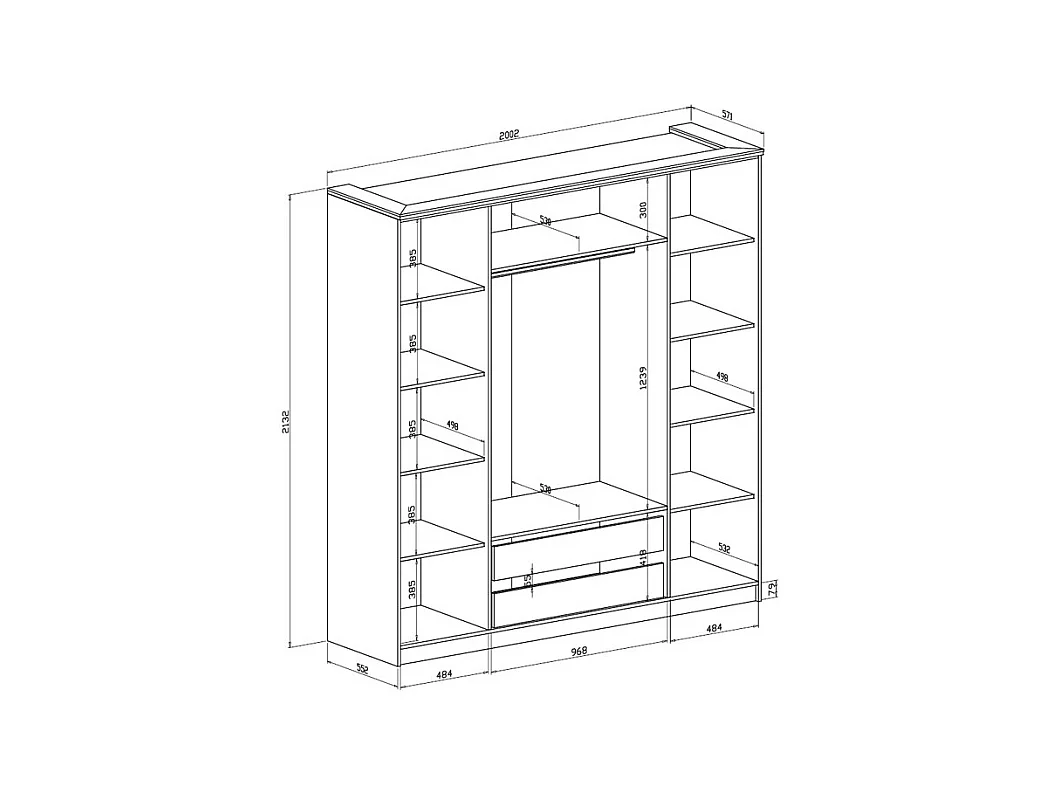 Armario 4 puertas - L200 cm - Beige y dorado - VUKIA de Pascal Morabito