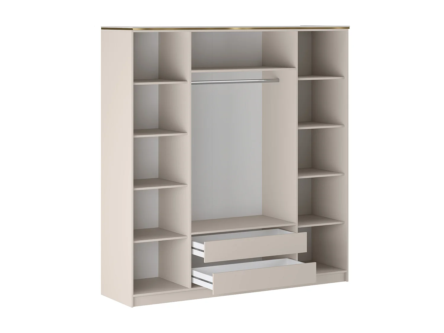 Armoire 4 portes - L200 cm - Beige et doré - VUKIA de Pascal Morabito