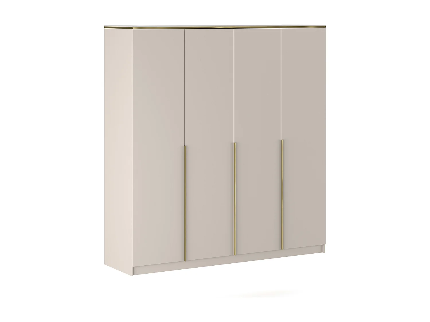 Armoire 4 portes - L200 cm - Beige et doré - VUKIA de Pascal Morabito