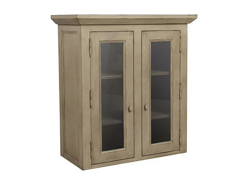 Haut de buffet 2 portes vitrées Bois Beige - Brocante Interior's