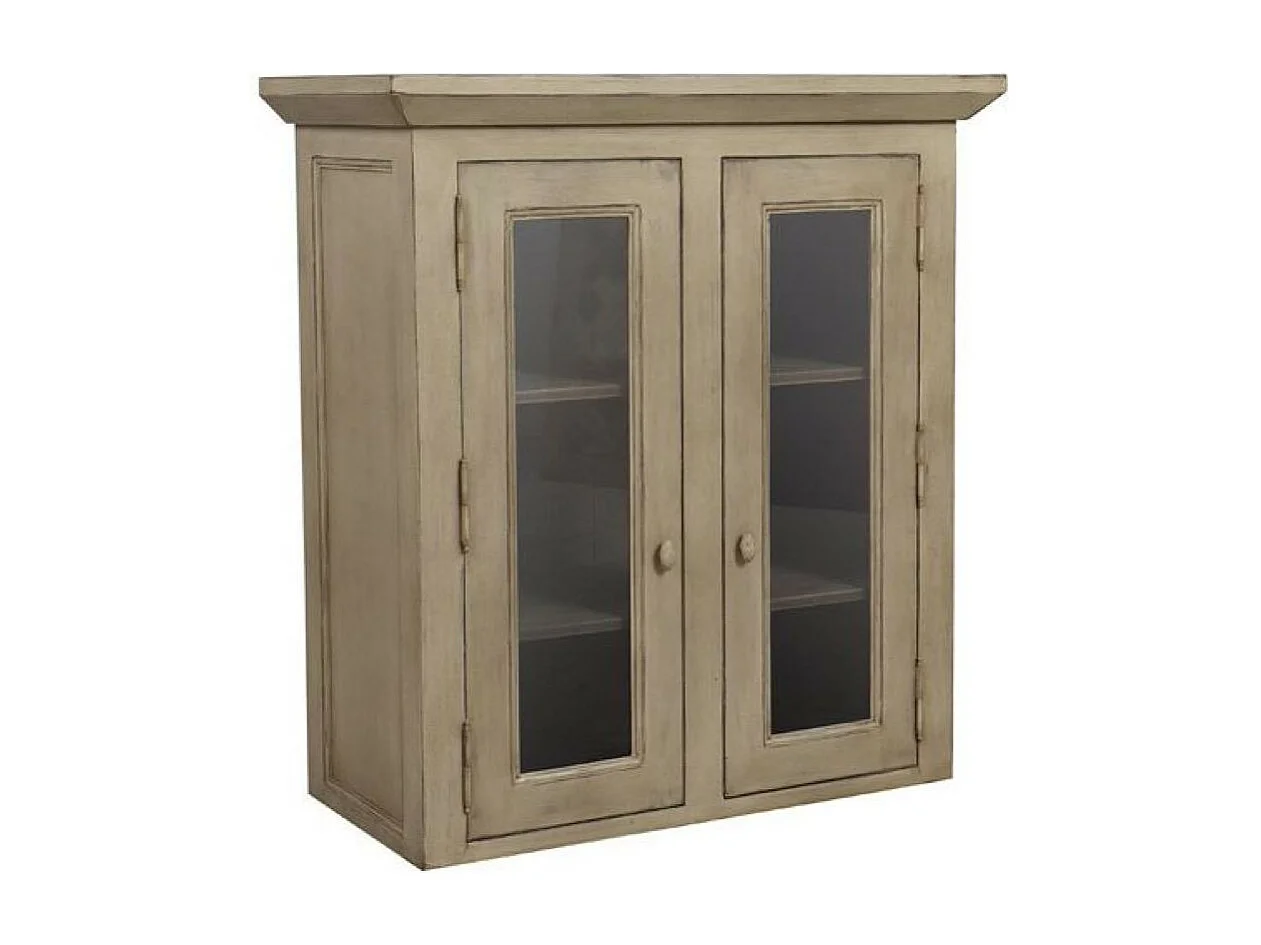 Haut de buffet 2 portes vitrées Bois Beige - Brocante Interior's