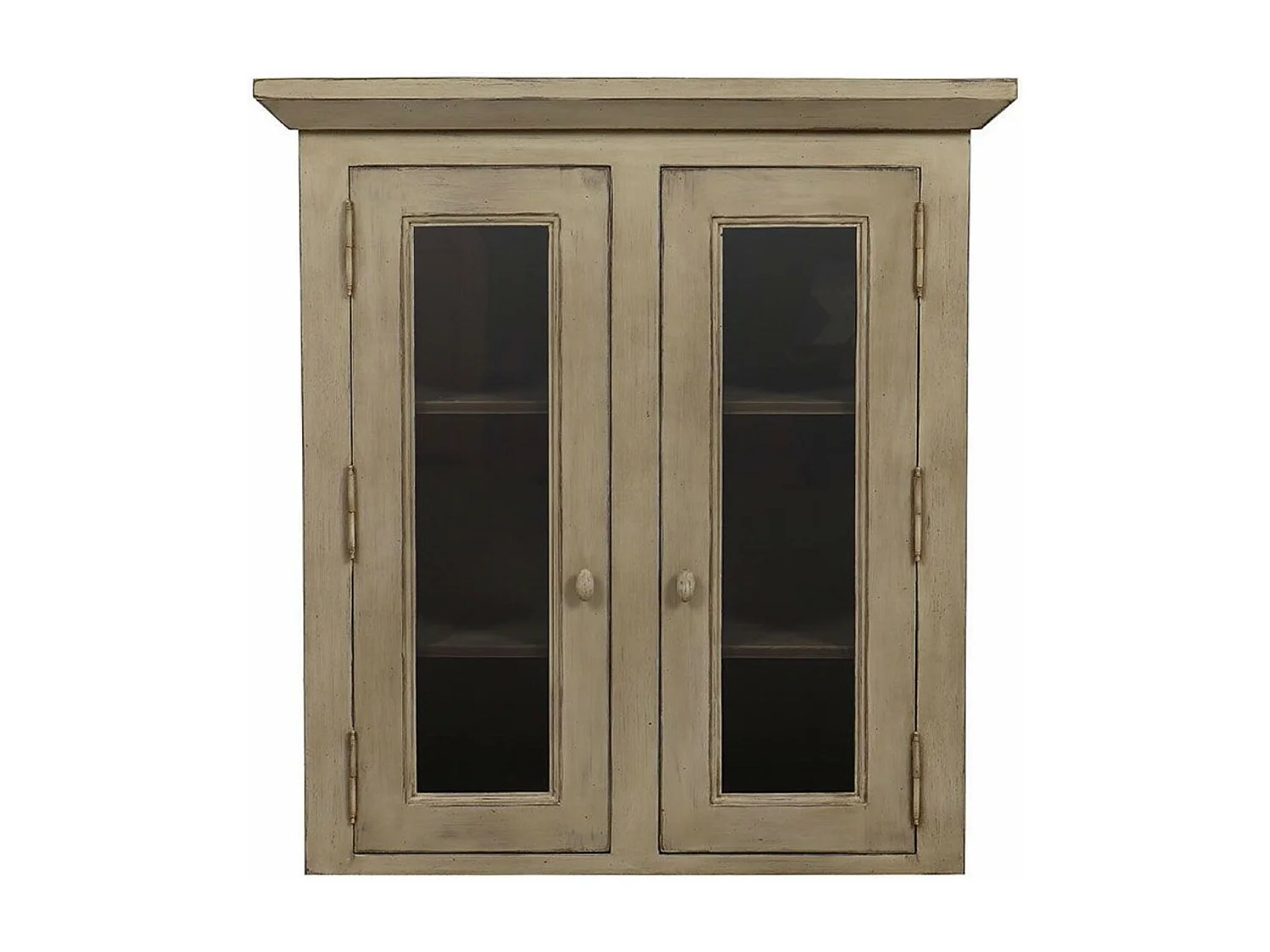 Haut de buffet 2 portes vitrées Bois Beige - Brocante Interior's