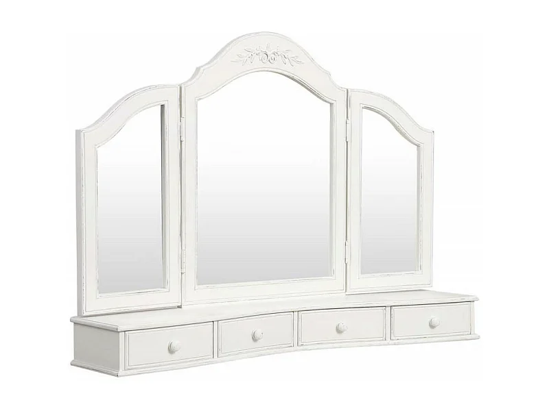 Dessus de coiffeuse 3 miroirs MDF Blanc - Romance Interior's