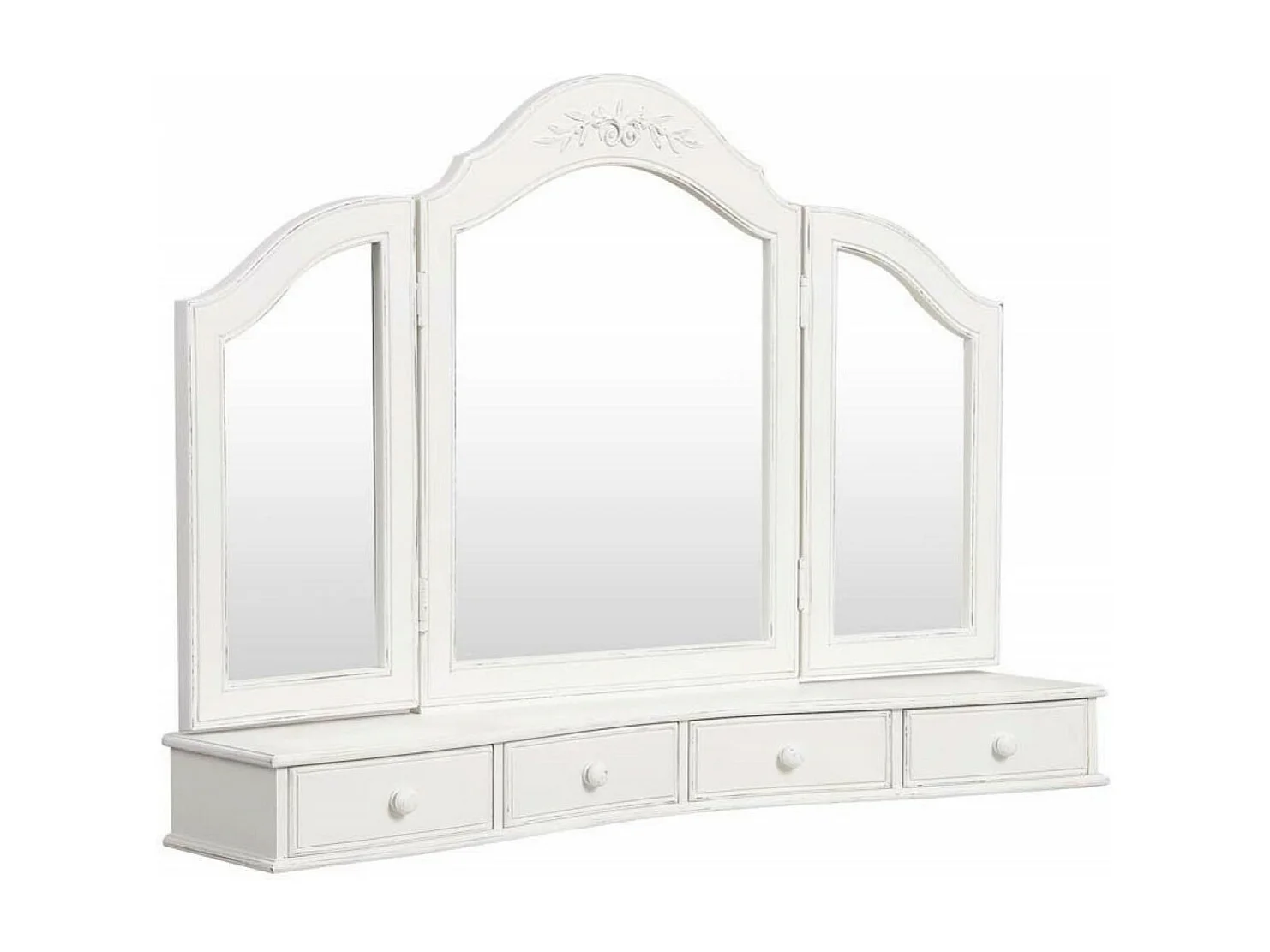 Dessus de coiffeuse 3 miroirs MDF Blanc - Romance Interior's