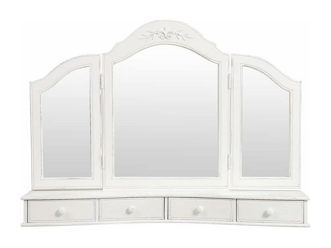 Dessus de coiffeuse 3 miroirs MDF Blanc - Romance Interior's
