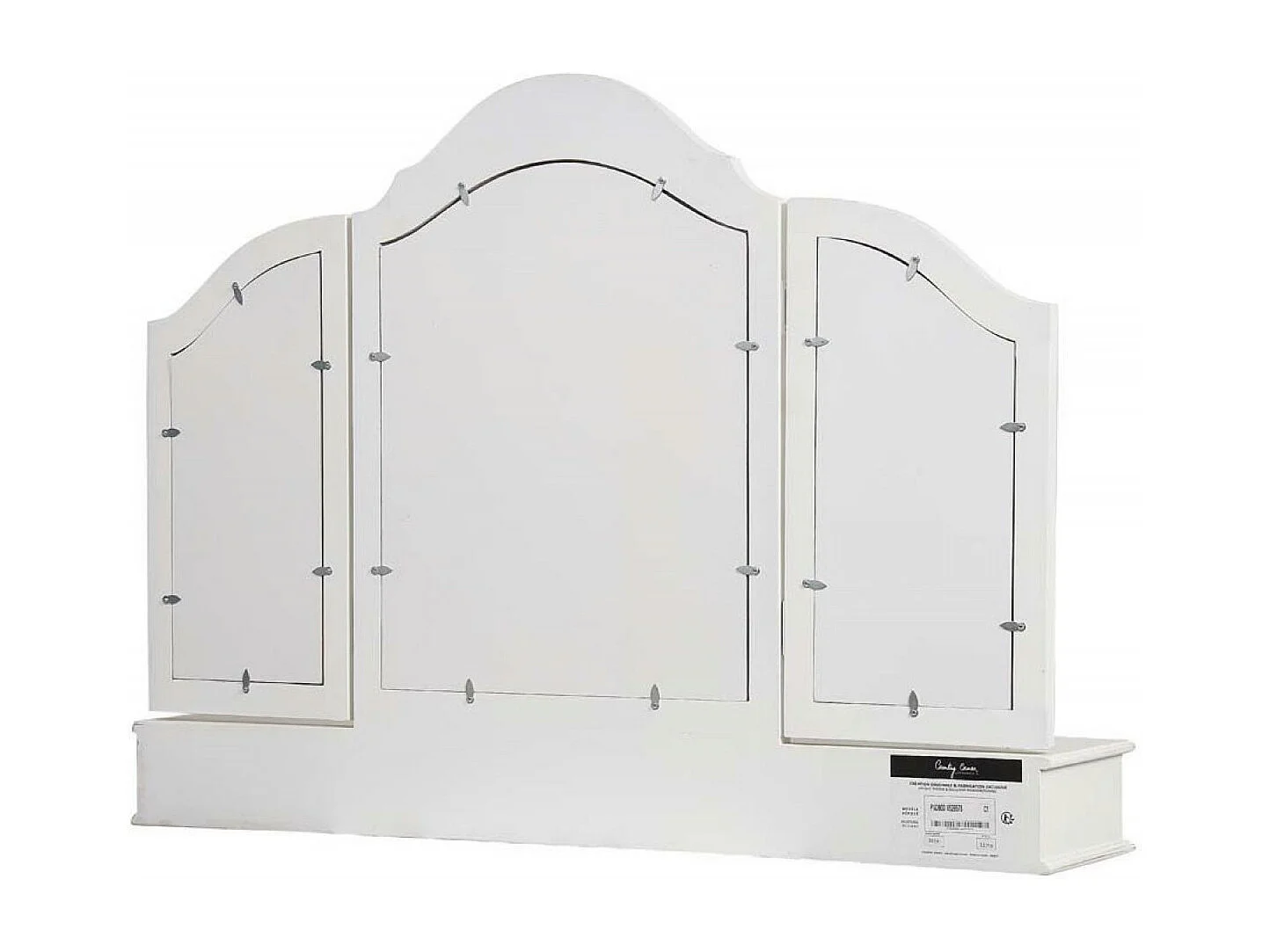 Dessus de coiffeuse 3 miroirs MDF Blanc - Romance Interior's